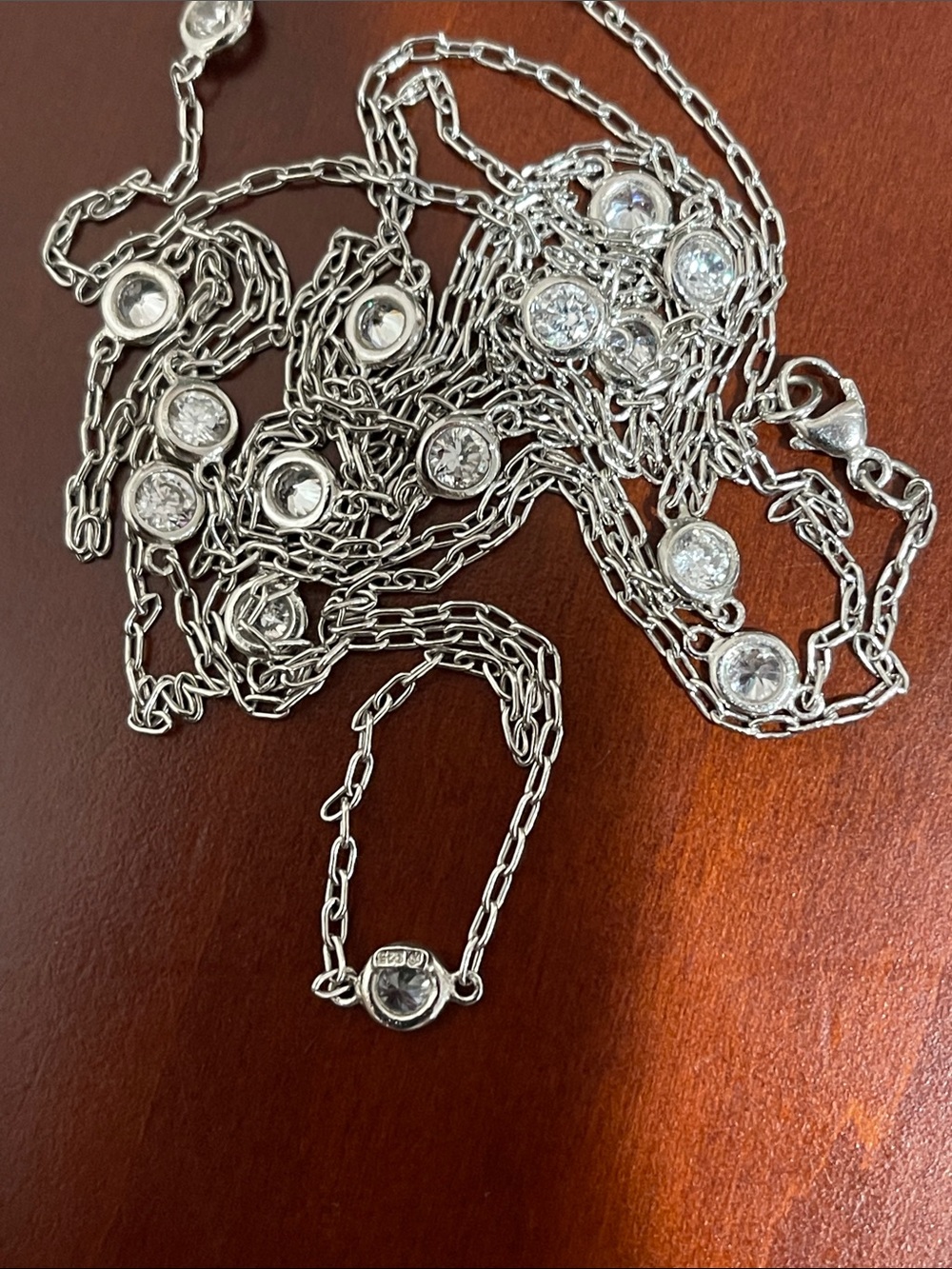 52” Sterling Silver & Cubic Zirconia “Diamonds by the Yard” Style Necklace - NWT - Picture 9 of 14
